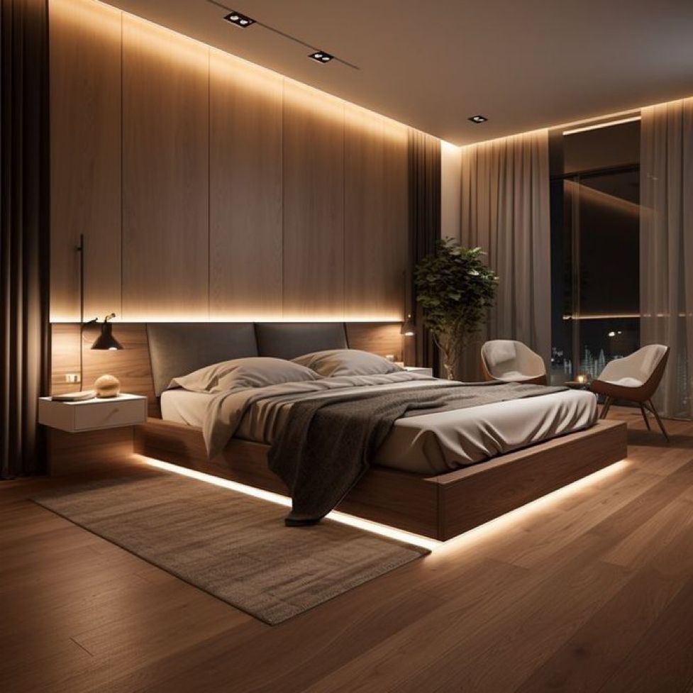 Chambre Moderne — Aménagement de chambre d'hôtel, réalisation GMAB
