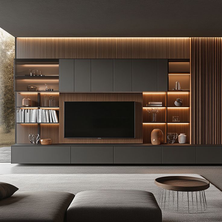 Meuble TV — Mobilier sur-mesure intégré, réalisation GMAB